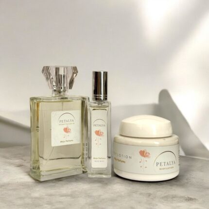 Petalya Extrait de Parfum Perfume + Hair Mist + Body Lotion (Ref Olfativa Valaya Parfums de Marly) – Maju Parfums